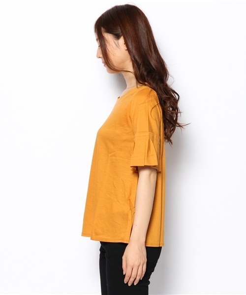 La TOTALITE（ラトータリテ）の「＊ブライトテンジク タックスリーブプルオーバー。（Tシャツ/カットソー・レディース・マスタード/ブラック/ホワイト/パープル・FREE）」の9枚目の写真