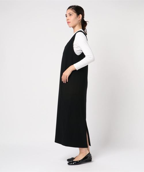 RIVE DROITE（リヴドロワ）の「ニュアンスVネックジャンドレ（ジャンパースカート・レディース・チャコールグレー/ブラック・FREE）」の3枚目の写真