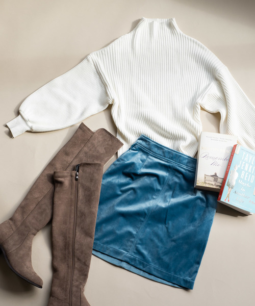 Auntie Rosa(アンティローザ)の「【AuntieRosa】 リブバルーンスリーブニット(ニット/セーター・レディース・ホワイト/ベージュ/ブラウン・FREE)」の9枚目の写真