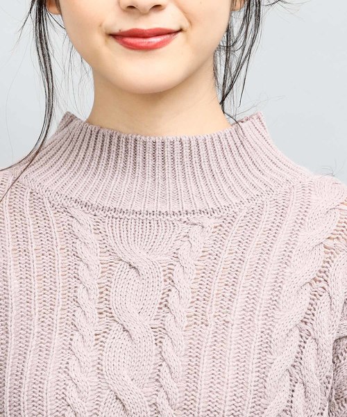 VIS(ビス)の「裾釦ロングケーブルニットワンピース(ワンピース・レディース・ブラック/ベージュ/グレー/キナリ・FREE)」の10枚目の写真