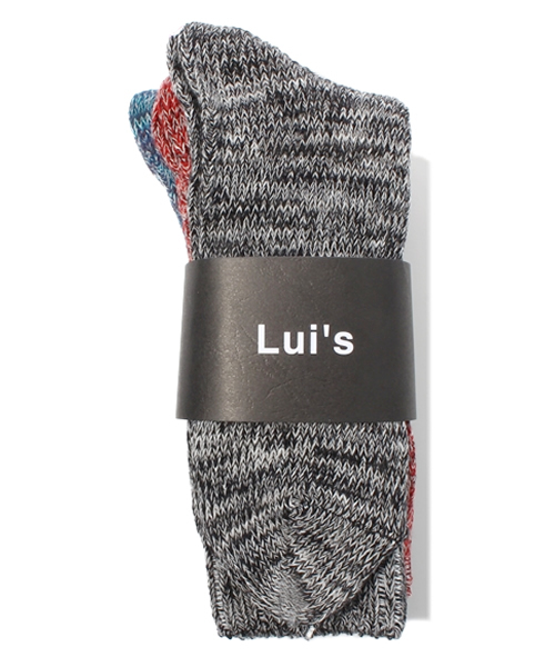 Lui's(ルイス)の「Lui's ミックスソックス(3足入り)(ソックス/靴下・メンズ・レッド/オレンジ・FREE)」の1枚目の写真