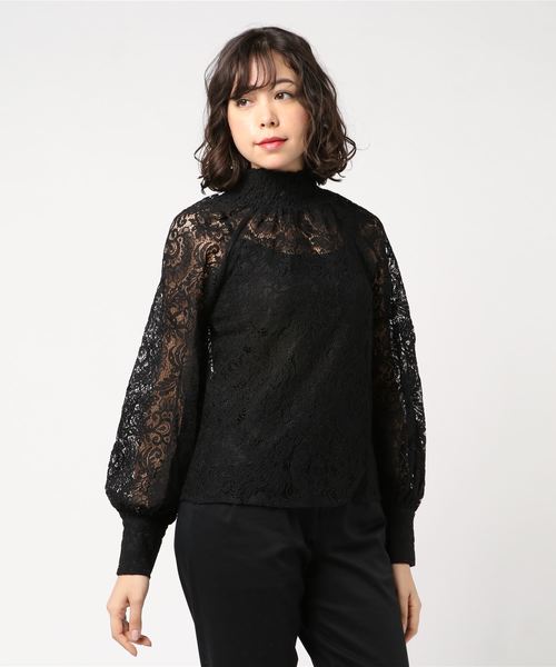 archives（アルシーヴ）の「花柄レースボリュームブラウス（シャツ/ブラウス・レディース・ブラック/ベージュ/オフホワイト・MEDIUM）」の2枚目の写真