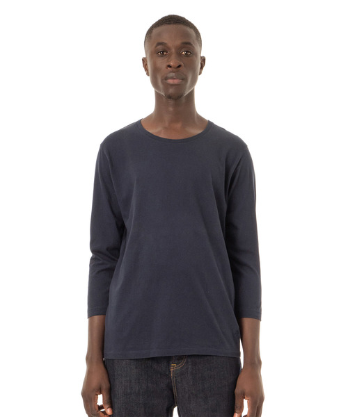 DAILY STANDARD by SANDINISTA（デイリースタンダードバイサンディニスタ）の「Cadet C/N 3-Q-S Tee / クルーネック七分袖丈Tシャツ（Tシャツ/カットソー・メンズ・ホワイト/ヘザーグレー/ネイビー/グレー/ブラック/チャコールグレー・LARGE/X-SMALL/X-LARGE/MEDIUM/SMALL）」の6枚目の写真