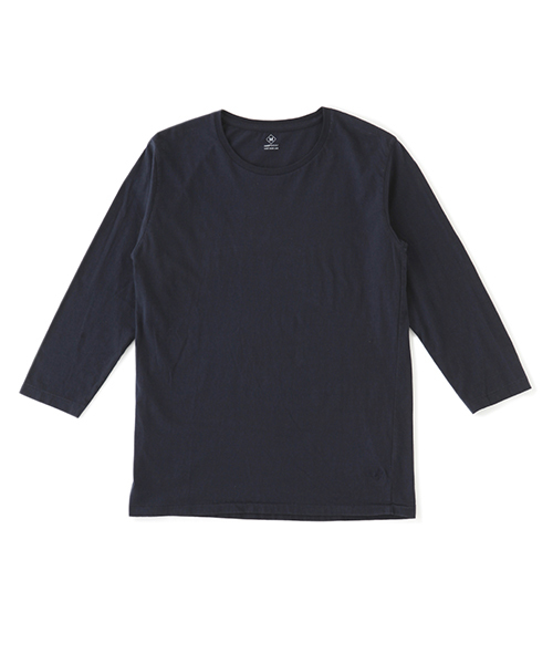 DAILY STANDARD by SANDINISTA（デイリースタンダードバイサンディニスタ）の「Cadet C/N 3-Q-S Tee / クルーネック七分袖丈Tシャツ（Tシャツ/カットソー・メンズ・ホワイト/ヘザーグレー/ネイビー/グレー/ブラック/チャコールグレー・LARGE/X-SMALL/X-LARGE/MEDIUM/SMALL）」の13枚目の写真