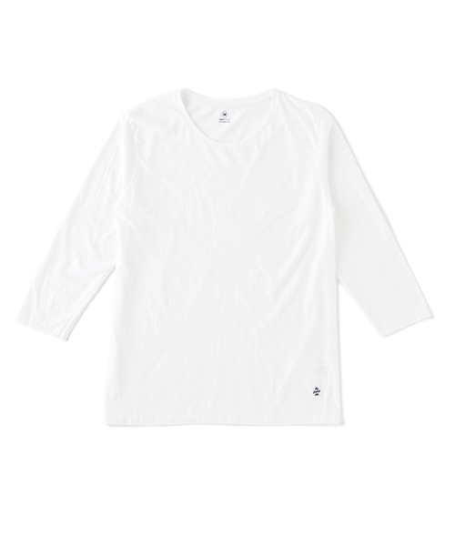 DAILY STANDARD by SANDINISTA（デイリースタンダードバイサンディニスタ）の「Cadet C/N 3-Q-S Tee / クルーネック七分袖丈Tシャツ（Tシャツ/カットソー・メンズ・ホワイト/ヘザーグレー/ネイビー/グレー/ブラック/チャコールグレー・LARGE/X-SMALL/X-LARGE/MEDIUM/SMALL）」の10枚目の写真