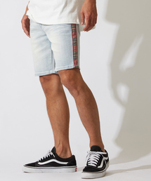 improves（インプローブス）の「チェック柄 ライン デニム ショートパンツ（デニムパンツ）」