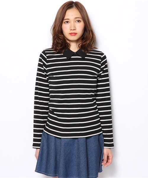 one after another NICE CLAUP（ワンアフターアナザーナイスクラップ）の「【ナイスクラップ】衿つきＴ（Tシャツ/カットソー・レディース・アイボリー/パープル/その他1/その他2/その他3・FREE）」の7枚目の写真