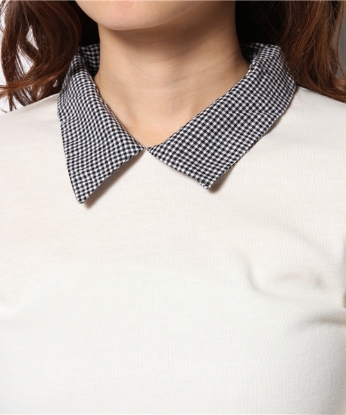 one after another NICE CLAUP（ワンアフターアナザーナイスクラップ）の「【ナイスクラップ】衿つきＴ（Tシャツ/カットソー・レディース・アイボリー/パープル/その他1/その他2/その他3・FREE）」の8枚目の写真