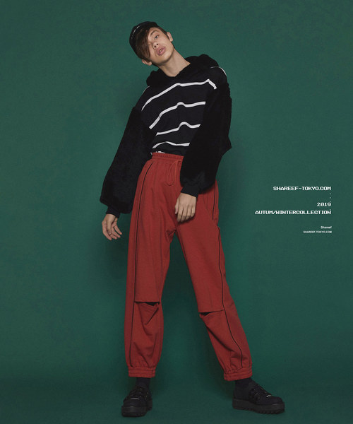 SHAREEF（シャリーフ）の「FUR MIX BORDER BIG HOODIE（パーカー・メンズ・ブラック/ラベンダー/レッド・2/3/1）」の19枚目の写真