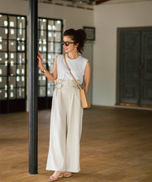 &. NOSTALGIA | ハイウエストリネンワイドパンツ(その他パンツ)