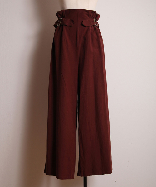 &. NOSTALGIA（アンドドットノスタルジア）の「ハイウエストリネンワイドパンツ（その他パンツ・レディース・ベージュ/ブラウン・FREE）」の4枚目の写真
