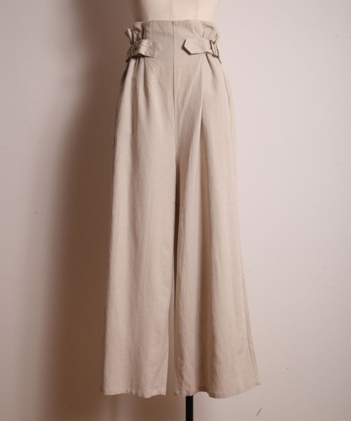 &. NOSTALGIA（アンドドットノスタルジア）の「ハイウエストリネンワイドパンツ（その他パンツ・レディース・ベージュ/ブラウン・FREE）」の7枚目の写真