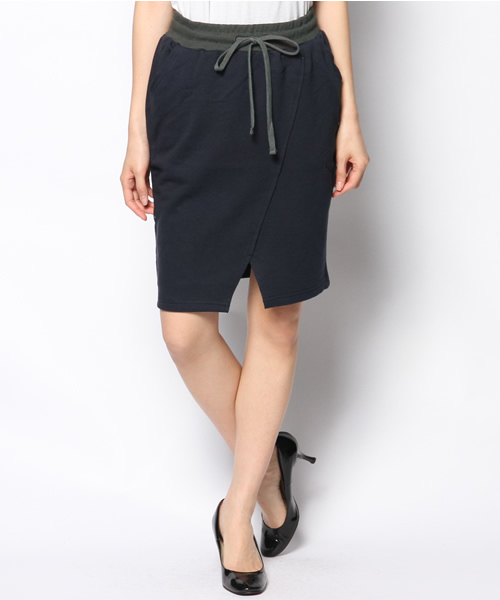 CIAOPANIC（チャオパニック）の「【Ciaopanic】裏毛ミドル丈タイトSK（スカート・レディース・ネイビー/ホワイト/チャコールグレー/グレー・FREE）」の4枚目の写真