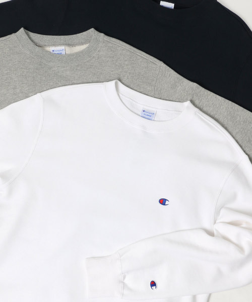 Champion（チャンピオン）の「Champion/チャンピオン ワンポイント クルーネック スウェット トレーナー（スウェット・メンズ・ホワイト/ブラック/ネイビー/グレー/オートミール/マルーン/ピンク/オリーブ/チャコール/モスグリーン/レンガ/マスタード・M/L/XL）」の2枚目の写真
