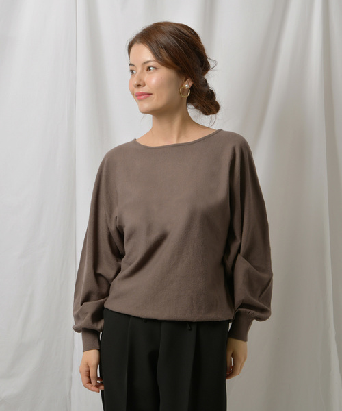 Ambre Neige（アンブルネージュ）の「ドルマンニット【WEB/EC限定商品】（ニット/セーター・レディース・ダークブラウン/モカ・FREE）」の6枚目の写真