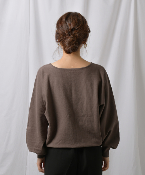 Ambre Neige（アンブルネージュ）の「ドルマンニット【WEB/EC限定商品】（ニット/セーター・レディース・ダークブラウン/モカ・FREE）」の4枚目の写真