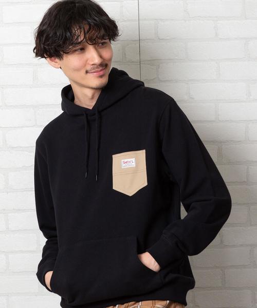 SMITH'S（スミス）の「【女性にもオススメ】SMITH'S別注ポケットスウェットパーカー20SS(一部WEB限定カラー)#（パーカー・メンズ・ブラック/その他1/ナチュラル/ベージュ/その他2/その他3・SMALL/X-LARGE/MEDIUM/LARGE）」の6枚目の写真