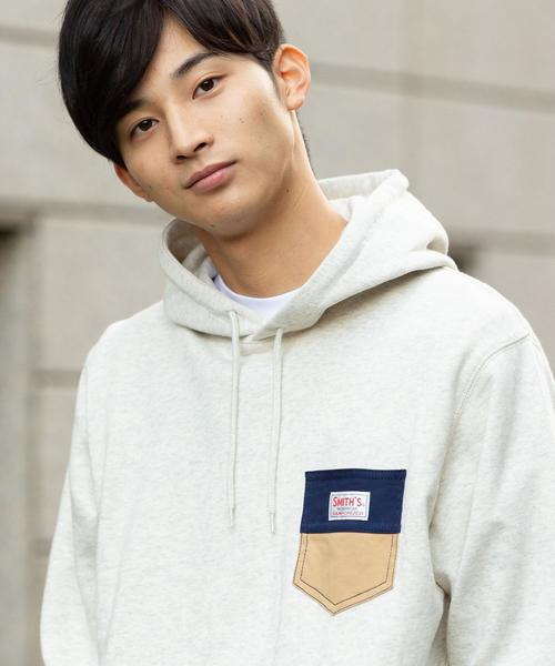 SMITH'S（スミス）の「【女性にもオススメ】SMITH'S別注ポケットスウェットパーカー20SS(一部WEB限定カラー)#（パーカー・メンズ・ブラック/その他1/ナチュラル/ベージュ/その他2/その他3・SMALL/X-LARGE/MEDIUM/LARGE）」の16枚目の写真