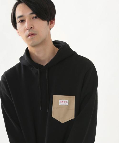 SMITH'S（スミス）の「【女性にもオススメ】SMITH'S別注ポケットスウェットパーカー20SS(一部WEB限定カラー)#（パーカー・メンズ・ブラック/その他1/ナチュラル/ベージュ/その他2/その他3・SMALL/X-LARGE/MEDIUM/LARGE）」の9枚目の写真