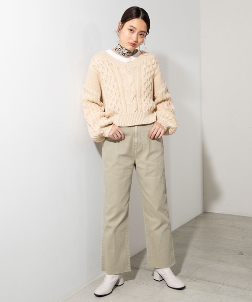 WEGO(ウィゴー)の「WEGO/カラーストレートパンツ(チノパンツ・レディース・ナチュラル/グリーン系その他/ライトパープル/ブラック/ライトブラウン・SMALL/MEDIUM/LARGE)」の18枚目の写真