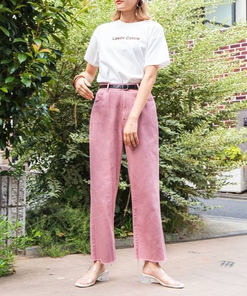 WEGO(ウィゴー)の「WEGO/カラーストレートパンツ(チノパンツ・レディース・ナチュラル/グリーン系その他/ライトパープル/ブラック/ライトブラウン・SMALL/MEDIUM/LARGE)」の6枚目の写真