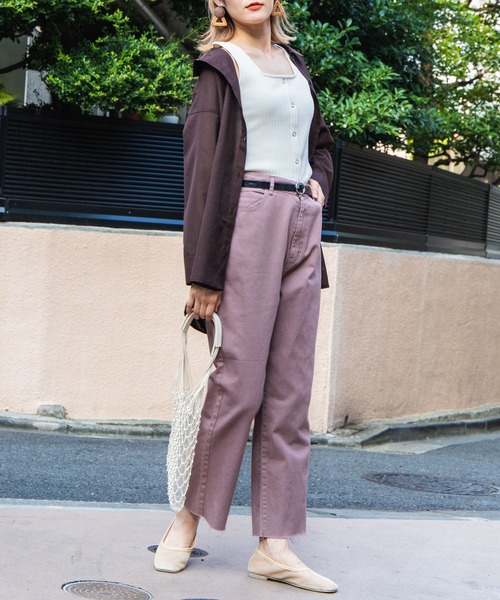 WEGO(ウィゴー)の「WEGO/カラーストレートパンツ(チノパンツ・レディース・ナチュラル/グリーン系その他/ライトパープル/ブラック/ライトブラウン・SMALL/MEDIUM/LARGE)」の14枚目の写真