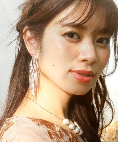 PourVous(プールヴー)の「メッシュパターンピアス 結婚式 同窓会 オケージョン お呼ばれ(ピアス(両耳用)・レディース・ピンクゴールド/ゴールド/シルバー/エメラルド・FREE)」の12枚目の写真