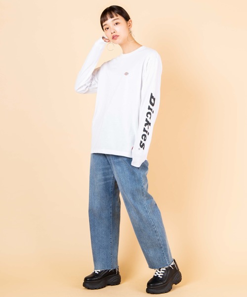 Dickies（ディッキーズ）の「∴WEGO/Dickies別注スリーブプリントロンT（Tシャツ/カットソー・メンズ・ブラック/ホワイト・MEDIUM/LARGE）」の6枚目の写真