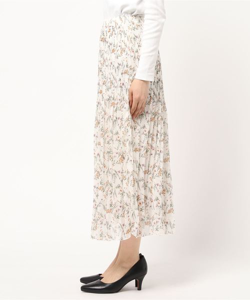 one way（ワンウェイ）の「フラワープリーツスカート（スカート・レディース・ホワイト/ライトグリーン/ブラック・FREE）」の5枚目の写真