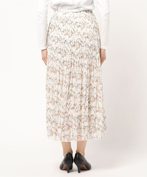 one way（ワンウェイ）の「フラワープリーツスカート（スカート・レディース・ホワイト/ライトグリーン/ブラック・FREE）」の4枚目の写真