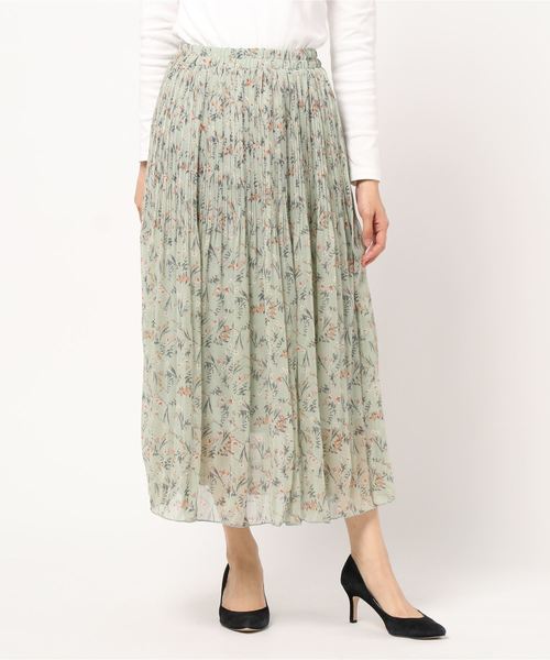 one way（ワンウェイ）の「フラワープリーツスカート（スカート・レディース・ホワイト/ライトグリーン/ブラック・FREE）」の7枚目の写真