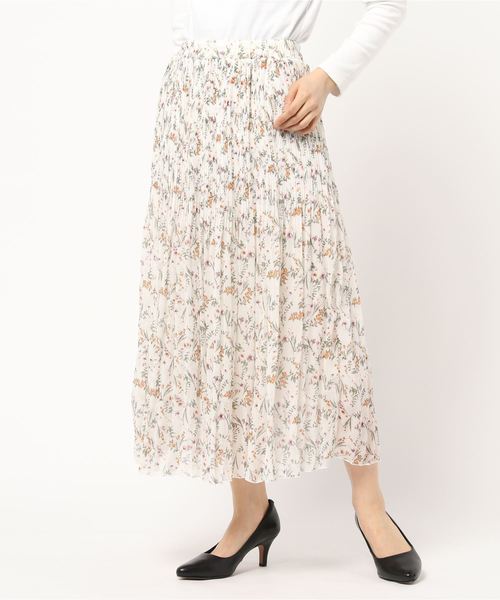 one way（ワンウェイ）の「フラワープリーツスカート（スカート・レディース・ホワイト/ライトグリーン/ブラック・FREE）」の6枚目の写真