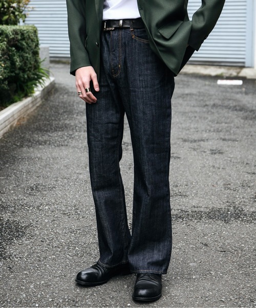 MR.OLIVE（ミスターオリーブ）の「10oz オールシーズン デニム / Lポケット フレアパンツ/ジーンズ（デニムパンツ・メンズ・ブラック/インディゴブルー/ライトインディゴブルー・SMALL/MEDIUM/LARGE）」の3枚目の写真