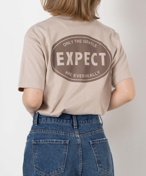 WEGO(ウィゴー)の「WEGO/EXPECTラウンドロゴTシャツ(Tシャツ/カットソー・レディース・ベージュ/ブルー・SMALL/MEDIUM/LARGE)」の2枚目の写真