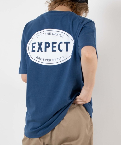 WEGO(ウィゴー)の「WEGO/EXPECTラウンドロゴTシャツ(Tシャツ/カットソー・レディース・ベージュ/ブルー・SMALL/MEDIUM/LARGE)」の1枚目の写真