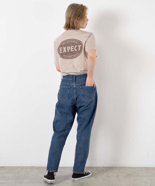 WEGO(ウィゴー)の「WEGO/EXPECTラウンドロゴTシャツ(Tシャツ/カットソー・レディース・ベージュ/ブルー・SMALL/MEDIUM/LARGE)」の7枚目の写真