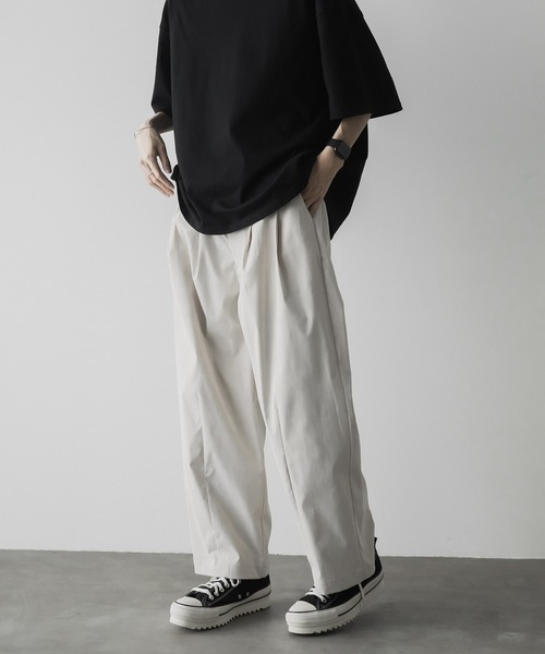 remer ルーズプレミアムチノストレートワイドパンツ ベージュ M remer（リメール）の「loose un-classic straight wide PT