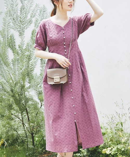 後ろレースアップデザインカットワークレース刺繍コットンワンピース ワンピース Tocco Closet トッコ クローゼット のファッション通販 Zozotown