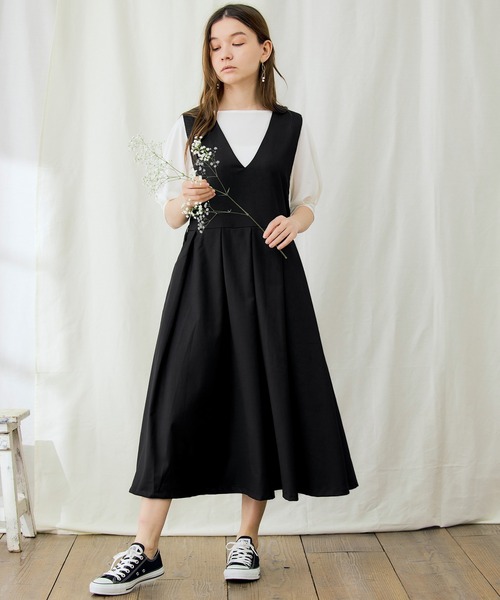 PURIL(ピュリル)の「【PURIL】プリーツジャンパースカート(ジャンパースカート・レディース・ブラック/グレー/ブラウン系その他/ベージュ/インディゴブルー/アイボリー・S/M/XS/L)」の10枚目の写真