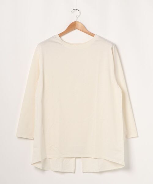 DouDou(ドゥドゥ)の「バックスリットT(Tシャツ/カットソー・レディース・ブラック/オフホワイト/グレイッシュベージュ/ベージュ/ホワイト・FREE)」の15枚目の写真