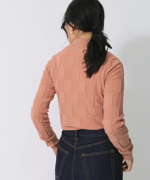 cheriella(シェリエラ)の「【cheriella】チェック柄プチハイネックニット(ニット/セーター・レディース・チャコールグレー/ブラック/ライトグリーン/アイボリー/ピンクベージュ・M)」の19枚目の写真