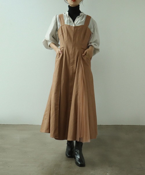 セール ワンピース チュールデザインコルセットワンピ ワンピース フレア ジャンスカ デニム フレア ワンピース ロングワンピ ワンピース Fashion Letter ファッションレター のファッション