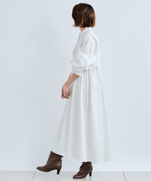 DouDou（ドゥドゥ）の「ピンタックレイヤードワンピース（ワンピース・レディース・ホワイト/ベージュ・FREE）」の17枚目の写真