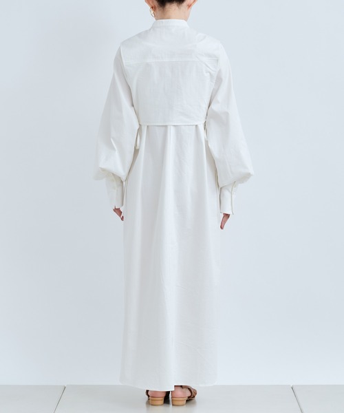 DouDou（ドゥドゥ）の「ピンタックレイヤードワンピース（ワンピース・レディース・ホワイト/ベージュ・FREE）」の6枚目の写真