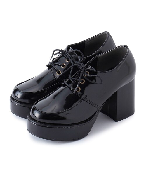 cs T&P(シーエスティーアンドピー)の「◆レースアップ厚底マニッシュ(パンプス・レディース・ブラック系8/ブラック/ブラック系1・LL/S/M/L)」の3枚目の写真