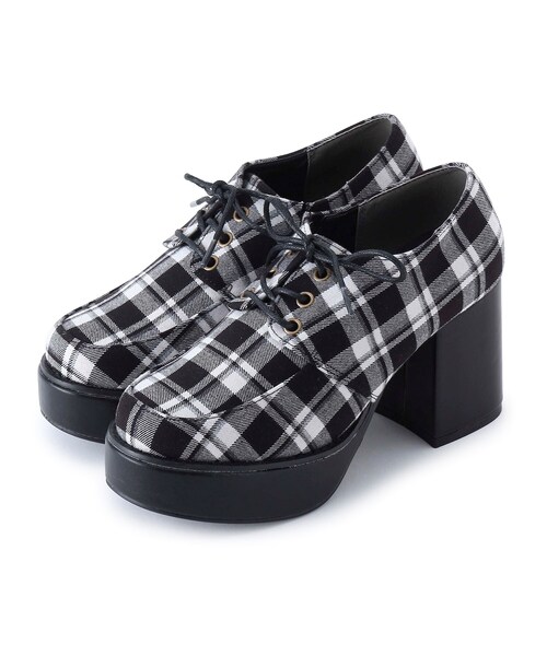 cs T&P(シーエスティーアンドピー)の「◆レースアップ厚底マニッシュ(パンプス・レディース・ブラック系8/ブラック/ブラック系1・LL/S/M/L)」の1枚目の写真