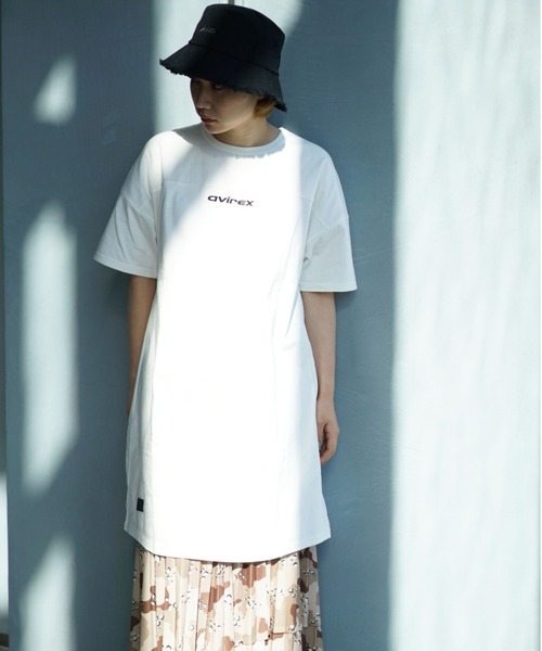 AVIREX（アヴィレックス）の「カラーコンビ スポーティーワンピース/ COLOR COMBI SPORTY ONEPIECE（ワンピース・レディース・ブラック/ライトグレー/オフホワイト/イエロー・FREE）」の7枚目の写真