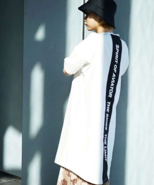 AVIREX（アヴィレックス）の「カラーコンビ スポーティーワンピース/ COLOR COMBI SPORTY ONEPIECE（ワンピース・レディース・ブラック/ライトグレー/オフホワイト/イエロー・FREE）」の17枚目の写真