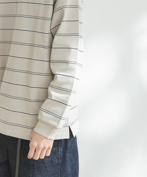 FORK&SPOON（フォークアンドスプーン）の「FORK&SPOON　ランダムボーダーロングスリーブカットソー（Tシャツ/カットソー・メンズ・チャコールグレー/アイボリー・5/4）」の11枚目の写真