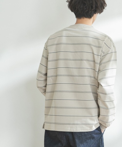 FORK&SPOON（フォークアンドスプーン）の「FORK&SPOON　ランダムボーダーロングスリーブカットソー（Tシャツ/カットソー・メンズ・チャコールグレー/アイボリー・5/4）」の14枚目の写真